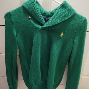 green sweater